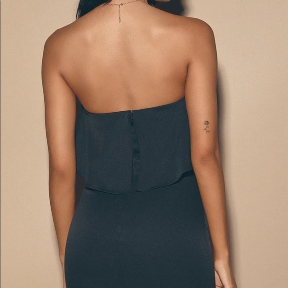 New Lulus Kiani Black Strapless Bodycon mini Dress size medium - Picture 2 of 9